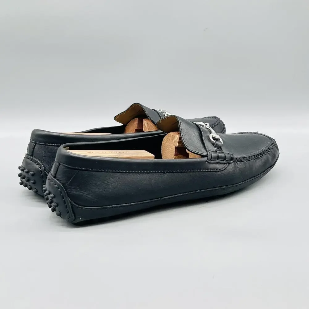 Cole Haan Shoes Mens 13 Black Leather Bit Driving Moc Loafers Casual Comfort